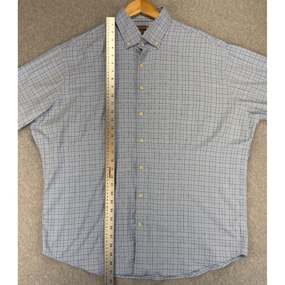 Peter Millar Shirt Mens XL Blue‎ Plaid Summer Comfort Performance Long Sleeve - Picture 6 of 9